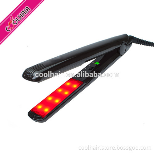 Colorful laser hair straightener infrared ultrasonic cold hair iron Black